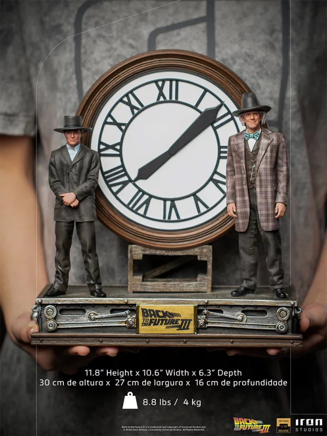 Figurka Powrót do przyszłości III - Marty i Doc przy zegarze Deluxe Art Scale 1/10 (Iron Studios)