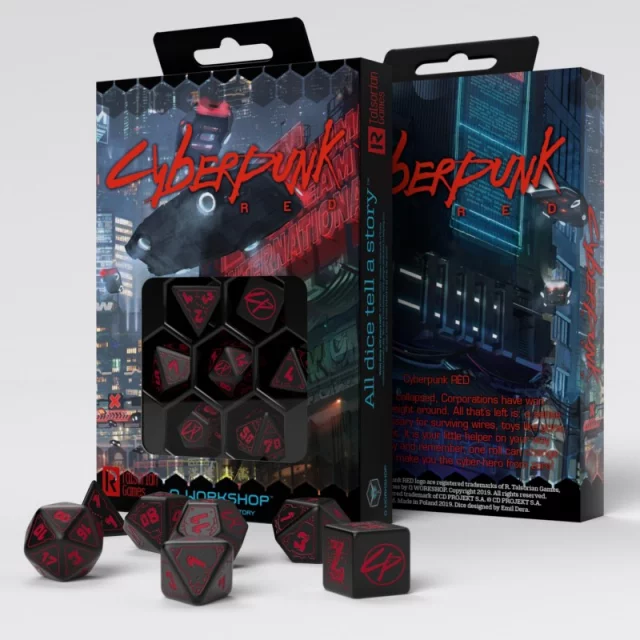 Kości Cyberpunk - Red RPG Set (czarne)