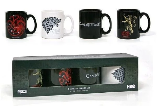 Kubki Game of Thrones - zestaw Espresso - 4 elementy