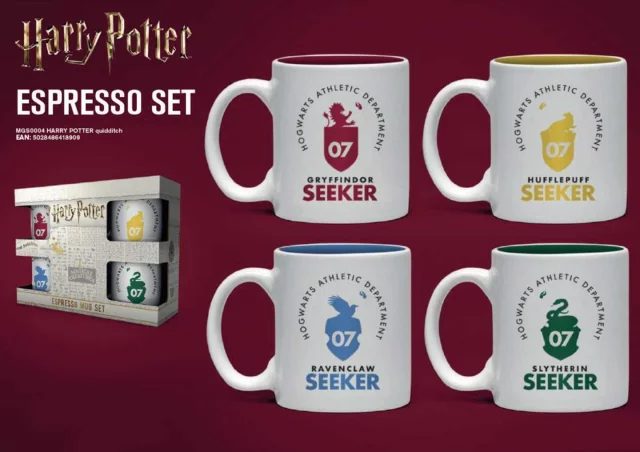 Kubki Harry Potter - Quidditch Espresso - 4 w zestawie
