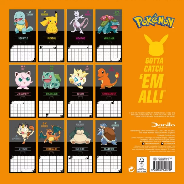 Kalendarz Pokémon 2020