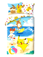 Pościel Pokémon - Pikachu with Scorbunny na plaży
