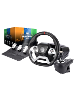 Kierownica z pedałami i dźwignią zmiany biegów - Maxx Tech Pro Force Feedback Racing Wheel Kit